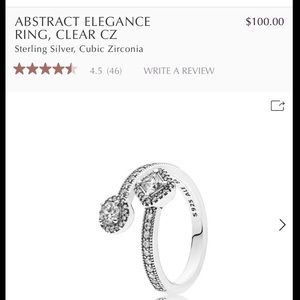 Pandora Abstract Elegance Ring: Size 5